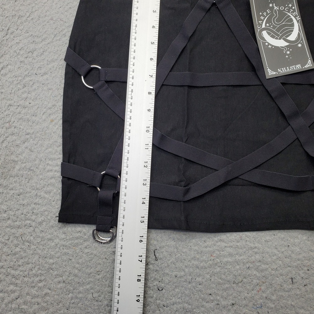 Killstar Harness Ur Power Mini Skirt Women Large Black Gothic Pentagram Back Zip - Picture 3 of 9
